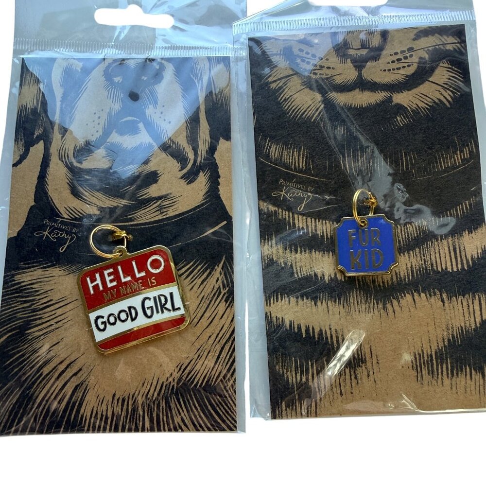 Primitives By Kathy Pet Charms Fur Kid & Good Girl Metal & Enamel Set